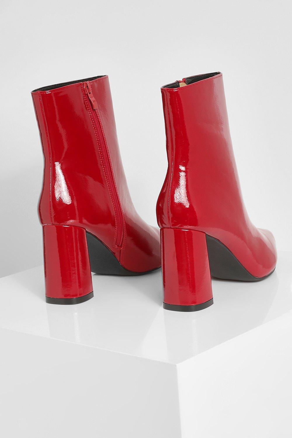 Boohoo red boots sale